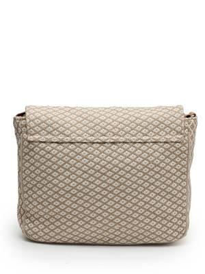 boho camel brown & gold ethnic embellished cotton jacquard sling bag 5
