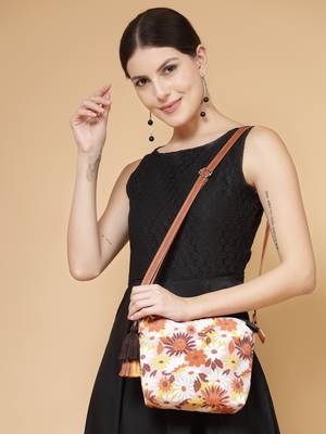 lush dusty pink & multi floral printed polycotton sling bag 2