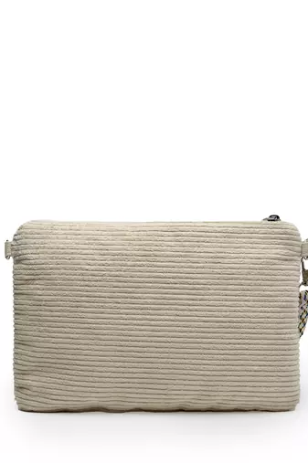 kooky natural, copper & multi embellished handloom cotton sling bag
