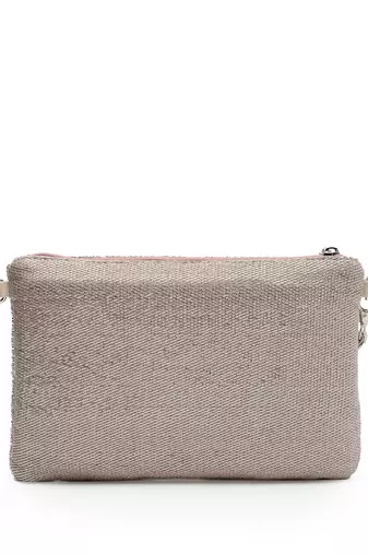 kooky silver & multi geometric embellished polycotton sling bag