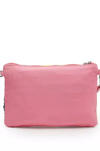 boho fluorescent pink & multi ethnic cotton jacquard sling bag