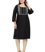Women's rayon a line neck print plus size kurti