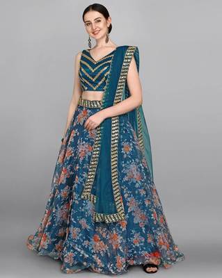 Solid Lehenga Choli Set with Dupatta 1