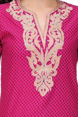 Pink Cotton Embroidery Kurta 2