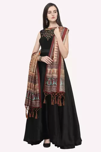 Digital print assam silk dupatta for women and girls to wear on gown chaniya choli kurti etc