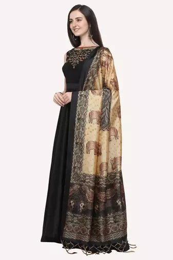 Digital print assam silk dupatta for women and girls to wear on gown chaniya choli kurti etc