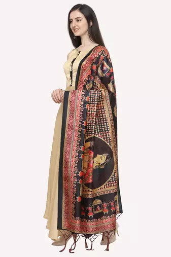 Digital print assam silk dupatta for women and girls to wear on gown chaniya choli kurti etc