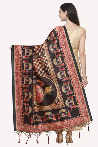 Digital print assam silk dupatta for women and girls to wear on gown chaniya choli kurti etc
