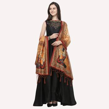 Digital print assam silk dupatta for women and girls to wear on gown chaniya choli kurti etc 3