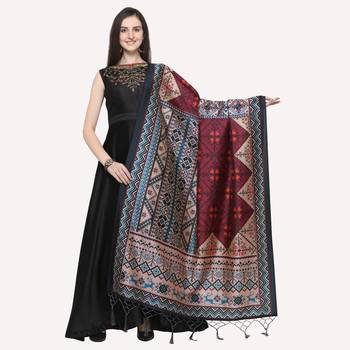 Digital print assam silk dupatta for women and girls to wear on gown chaniya choli kurti etc 1