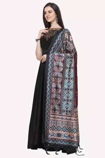 Digital print assam silk dupatta for women and girls to wear on gown chaniya choli kurti etc