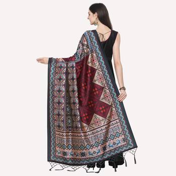 Digital print assam silk dupatta for women and girls to wear on gown chaniya choli kurti etc 4