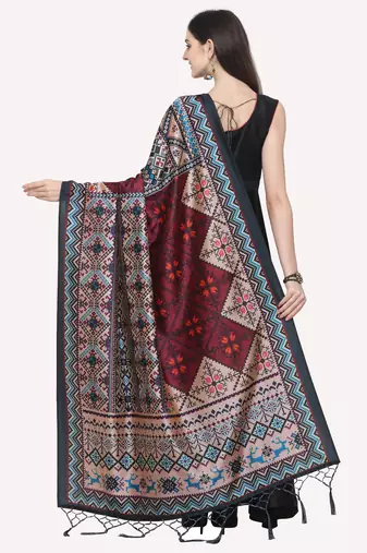 Digital print assam silk dupatta for women and girls to wear on gown chaniya choli kurti etc