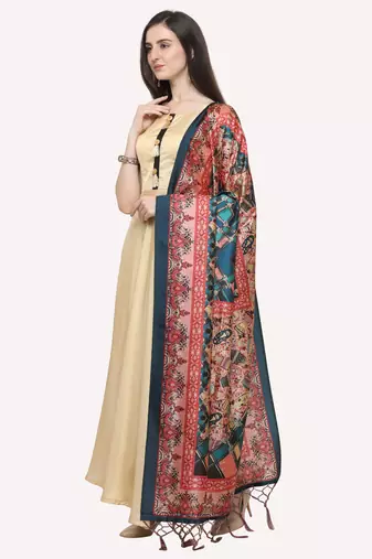Digital print assam silk dupatta for women and girls to wear on gown chaniya choli kurti etc