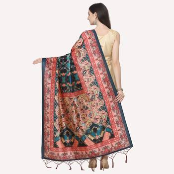 Digital print assam silk dupatta for women and girls to wear on gown chaniya choli kurti etc 4