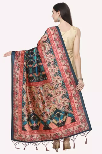 Digital print assam silk dupatta for women and girls to wear on gown chaniya choli kurti etc