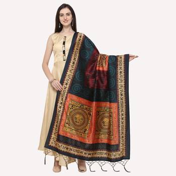 Digital print assam silk dupatta for women and girls to wear on gown chaniya choli kurti etc 1