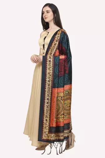 Digital print assam silk dupatta for women and girls to wear on gown chaniya choli kurti etc