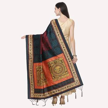 Digital print assam silk dupatta for women and girls to wear on gown chaniya choli kurti etc 4