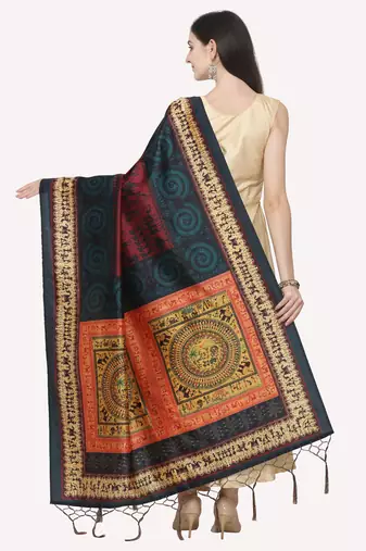 Digital print assam silk dupatta for women and girls to wear on gown chaniya choli kurti etc