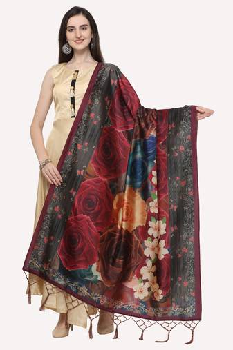 Digital print assam silk dupatta for women and girls to wear on gown chaniya choli kurti etc