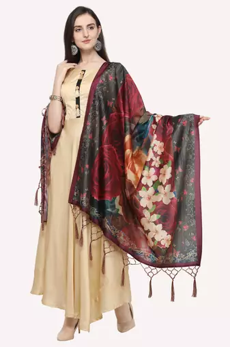 Digital print assam silk dupatta for women and girls to wear on gown chaniya choli kurti etc