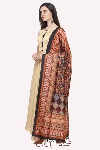 Digital print assam silk dupatta for women and girls to wear on gown chaniya choli kurti etc