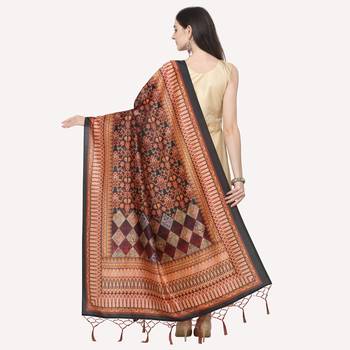 Digital print assam silk dupatta for women and girls to wear on gown chaniya choli kurti etc 3