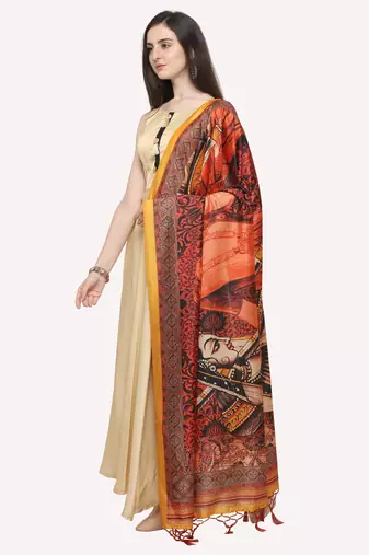 Digital print assam silk dupatta for women and girls to wear on gown chaniya choli kurti etc