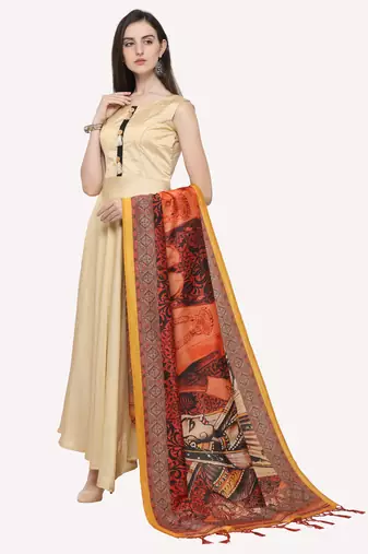 Digital print assam silk dupatta for women and girls to wear on gown chaniya choli kurti etc
