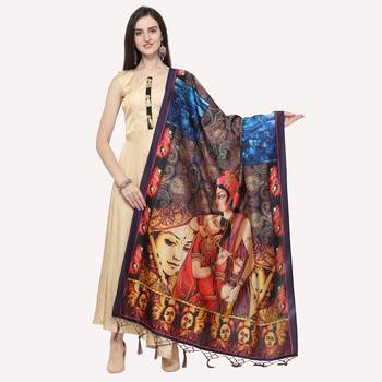 Digital print assam silk dupatta for women and girls to wear on gown chaniya choli kurti etc 1