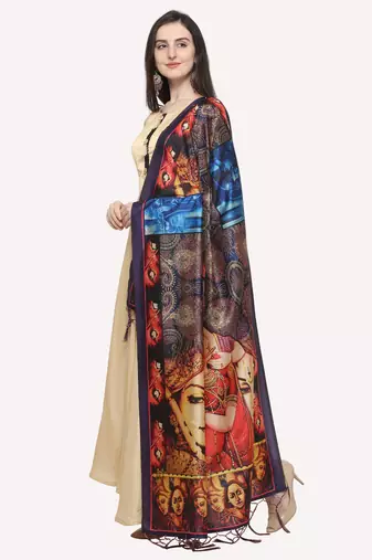Digital print assam silk dupatta for women and girls to wear on gown chaniya choli kurti etc