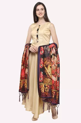 Digital print assam silk dupatta for women and girls to wear on gown chaniya choli kurti etc