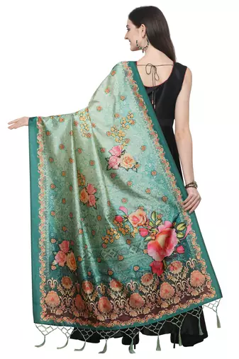 Digital print assam silk dupatta for women and girls to wear on gown chaniya choli kurti etc