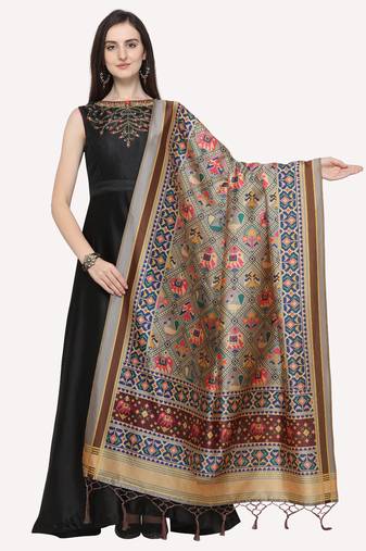 Digital print assam silk dupatta for women and girls to wear on gown chaniya choli kurti etc