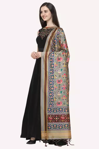 Digital print assam silk dupatta for women and girls to wear on gown chaniya choli kurti etc