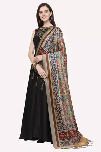 Digital print assam silk dupatta for women and girls to wear on gown chaniya choli kurti etc