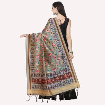 Digital print assam silk dupatta for women and girls to wear on gown chaniya choli kurti etc 4