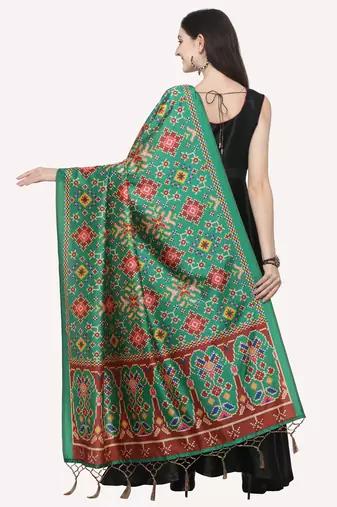 Digital print assam silk dupatta for women and girls to wear on gown chaniya choli kurti etc