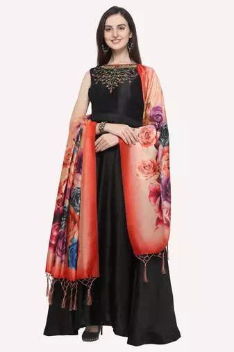 Digital print assam silk dupatta for women and girls to wear on gown chaniya choli kurti etc