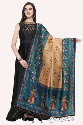 Digital print assam silk dupatta for women and girls to wear on gown chaniya choli kurti etc