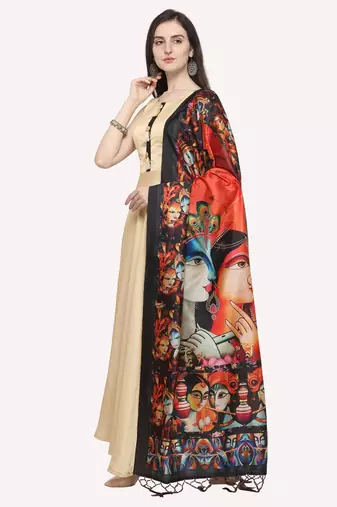 Digital print assam silk dupatta for women and girls to wear on gown chaniya choli kurti etc