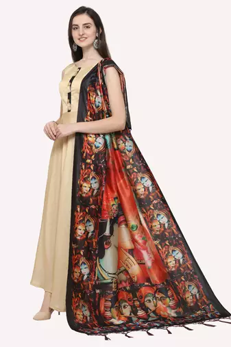 Digital print assam silk dupatta for women and girls to wear on gown chaniya choli kurti etc