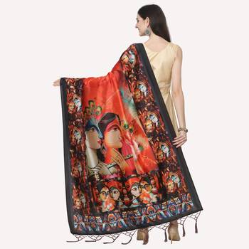 Digital print assam silk dupatta for women and girls to wear on gown chaniya choli kurti etc 4