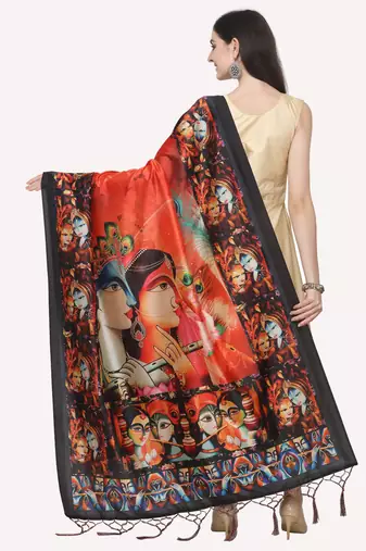 Digital print assam silk dupatta for women and girls to wear on gown chaniya choli kurti etc