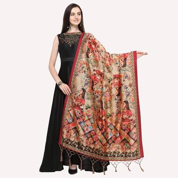 Digital print assam silk dupatta for women and girls to wear on gown chaniya choli kurti etc 1