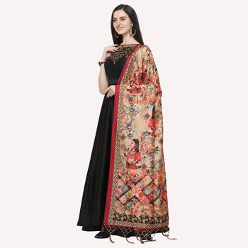 Digital print assam silk dupatta for women and girls to wear on gown chaniya choli kurti etc 2