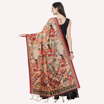 Digital print assam silk dupatta for women and girls to wear on gown chaniya choli kurti etc 4
