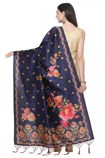 Digital print assam silk dupatta for women and girls to wear on gown chaniya choli kurti etc