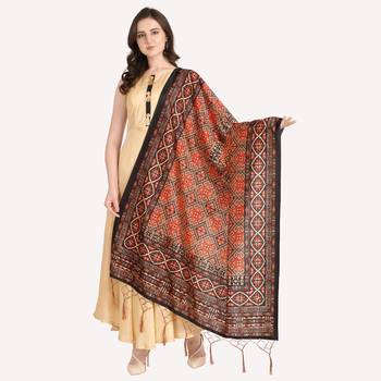 Digital print assam silk dupatta for women and girls to wear on gown chaniya choli kurti etc 1